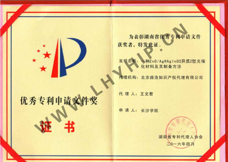 優(yōu)秀專(zhuān)利申請文件獎