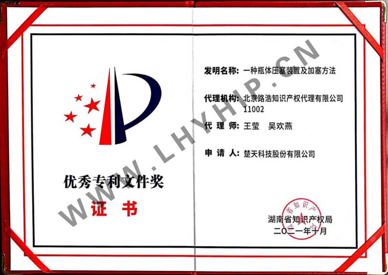 優(yōu)秀專(zhuān)利申請文件獎
